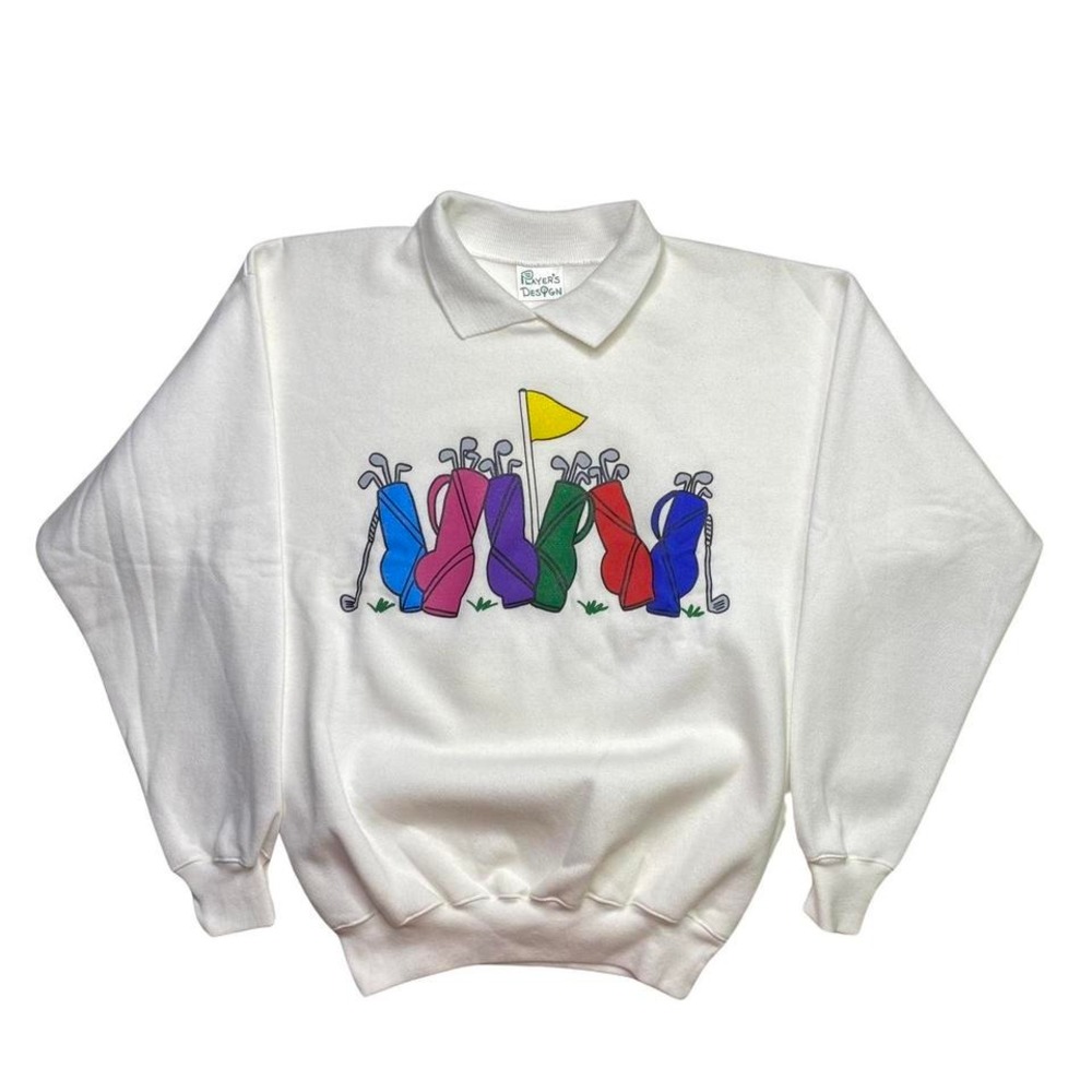 Vintage‎ 90s Player's Design golfing golf sweater with collar